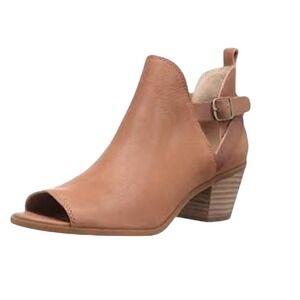 Lucky Brand Banu Booties Size 10W omen Tan Leather Peep Toe
